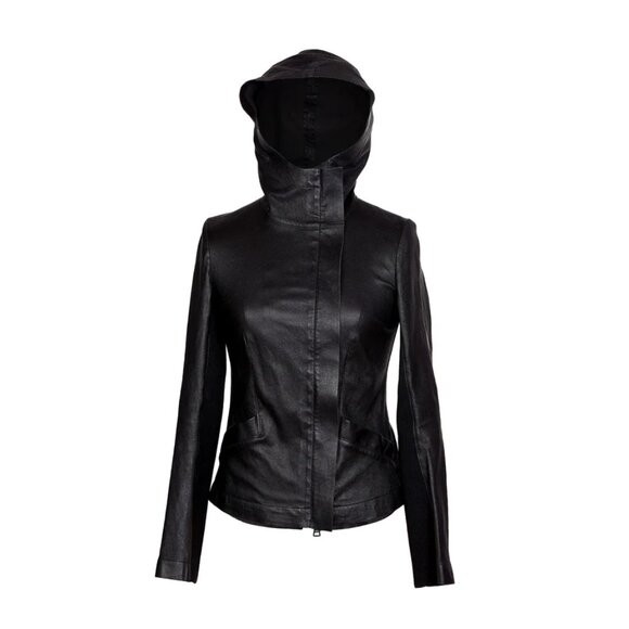 Mission Statement Passion Jacket Leather Hilary Swank Black Size 2 - Picture 5 of 16